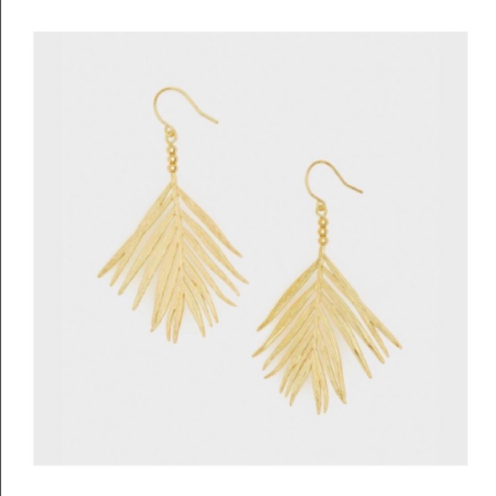 Gorjana Gold Plated Palm Drop Earrings
